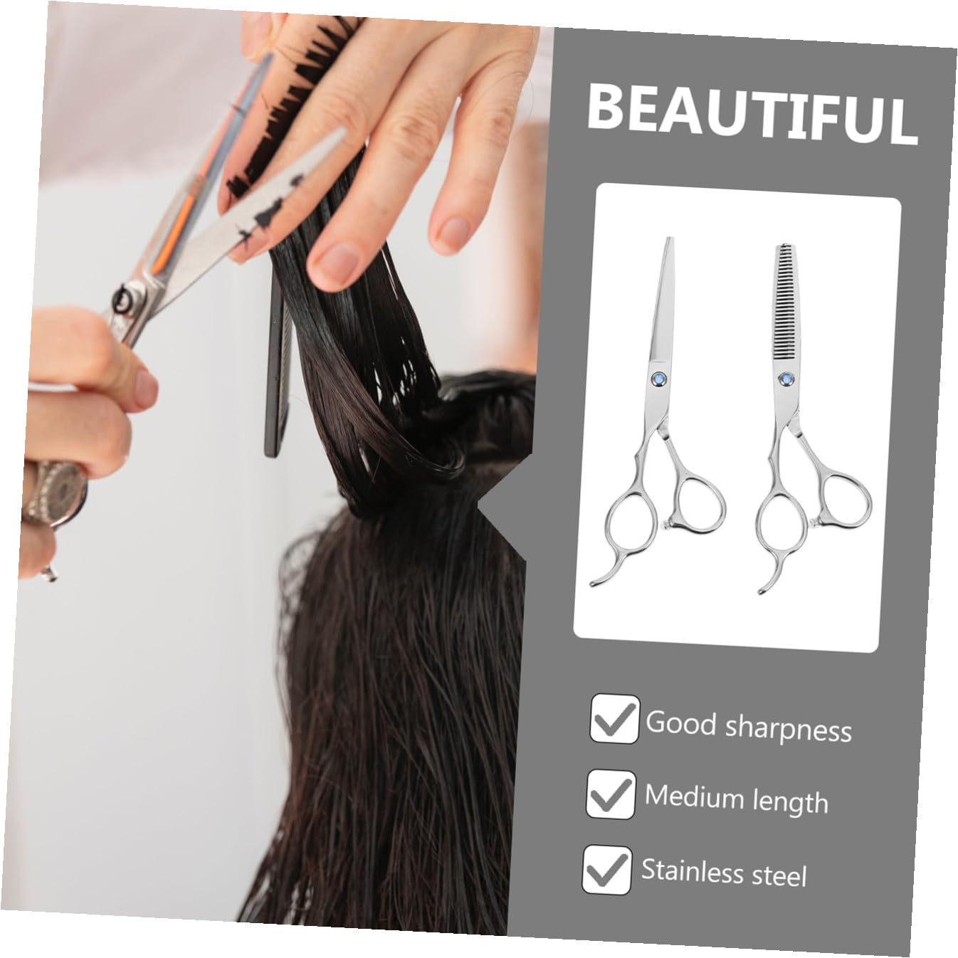 Hemobllo Ciseaux de Coiffure Manche Créatif Design Ergonomique pour Acier Inoxydable Ensemble 2 Pièces et Gauchers Usage Professionnel et Amateur