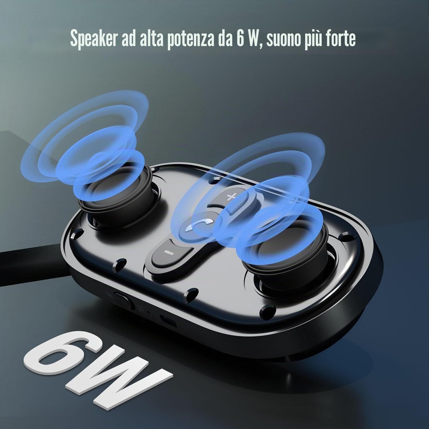 Vivavoce per auto Bluetooth 5.1 con clip Wireless vivavoce si collega a Siri & Google Assistant Supporto Auto ON Off Altoparlante forte 6W per GPS Musica Telefono