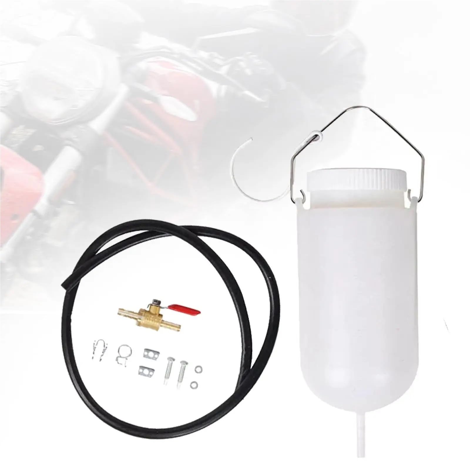 Bidón de Combustible Tanque de Combustible Auxiliar 1L con Válvula de Corte Almacenamiento de Combustible para Motocicletas Bidón de Gasolina