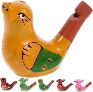 Silbato De Cerámica Para Pájaros Acuáticos y Niños, Set De 6 Piezas, Pequeño, Colorido, Juguetes Musicales Para Bebés y Cumpleaños