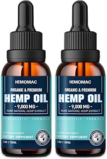 Hemp Oil （2-Pack） High Potency for Pain Sleep Anxiety Relief- Maximum Strength Natural Hemp Oil Drops and Organic Hemp Tincture Vegan, Non-GMO