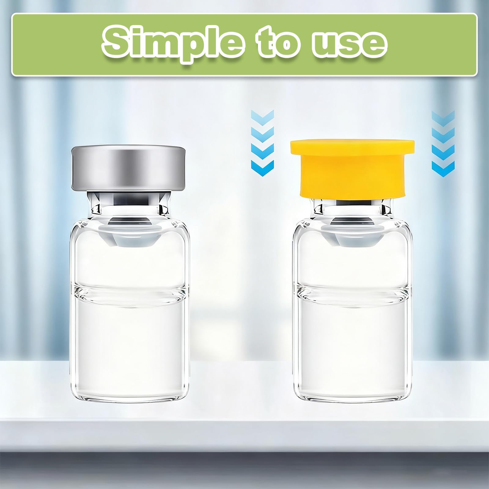 12 Pezzi 3ml Tappi Protettivi per Fiale in Vetro-Dotati di Coperchi Antigoccia e Apri bottiglia Integrato,Riutilizzabili e Facilmente Pulibili,Ideali per Vial da Iniezione da 3ml,Uso in Laboratori