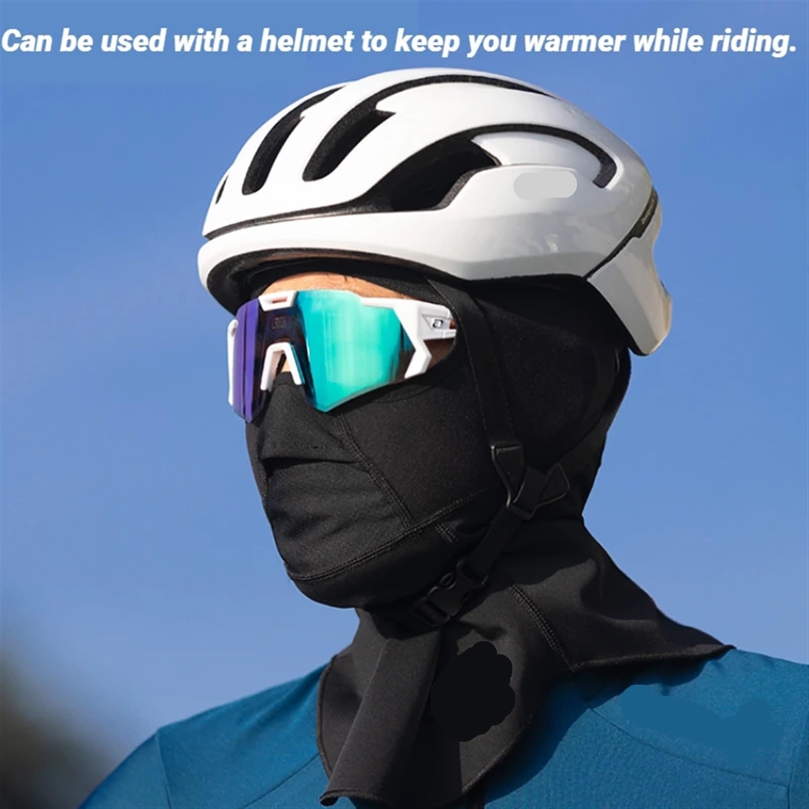 Máscara a Prueba de Viento for Ciclismo Máscaras de ángulo de visión Grande for Hombres Máscara Facial Completa con Bloqueo de Temperatura y Almacenamiento de Calor(L)