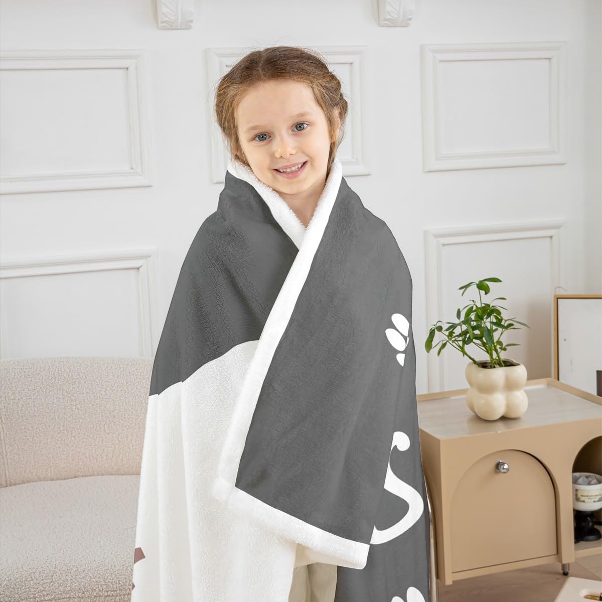 Feelyou Cat Fleece Throw Blanket Cat Lover Gift Sherpa Blanket for Kids Women Men Plush Fuzzy Gray White Baby 30"x40" Cute Kitten Paws for Bed Couch Chair Living Room Funny Bedroom Decor image 5