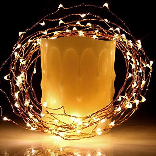 70 Feet Starry String Lights Warm White Color Led's On A Flexible Copper Wire - Led String Light With 200 Individually Mounted Led's-Ul Adaptor Included #TOP5