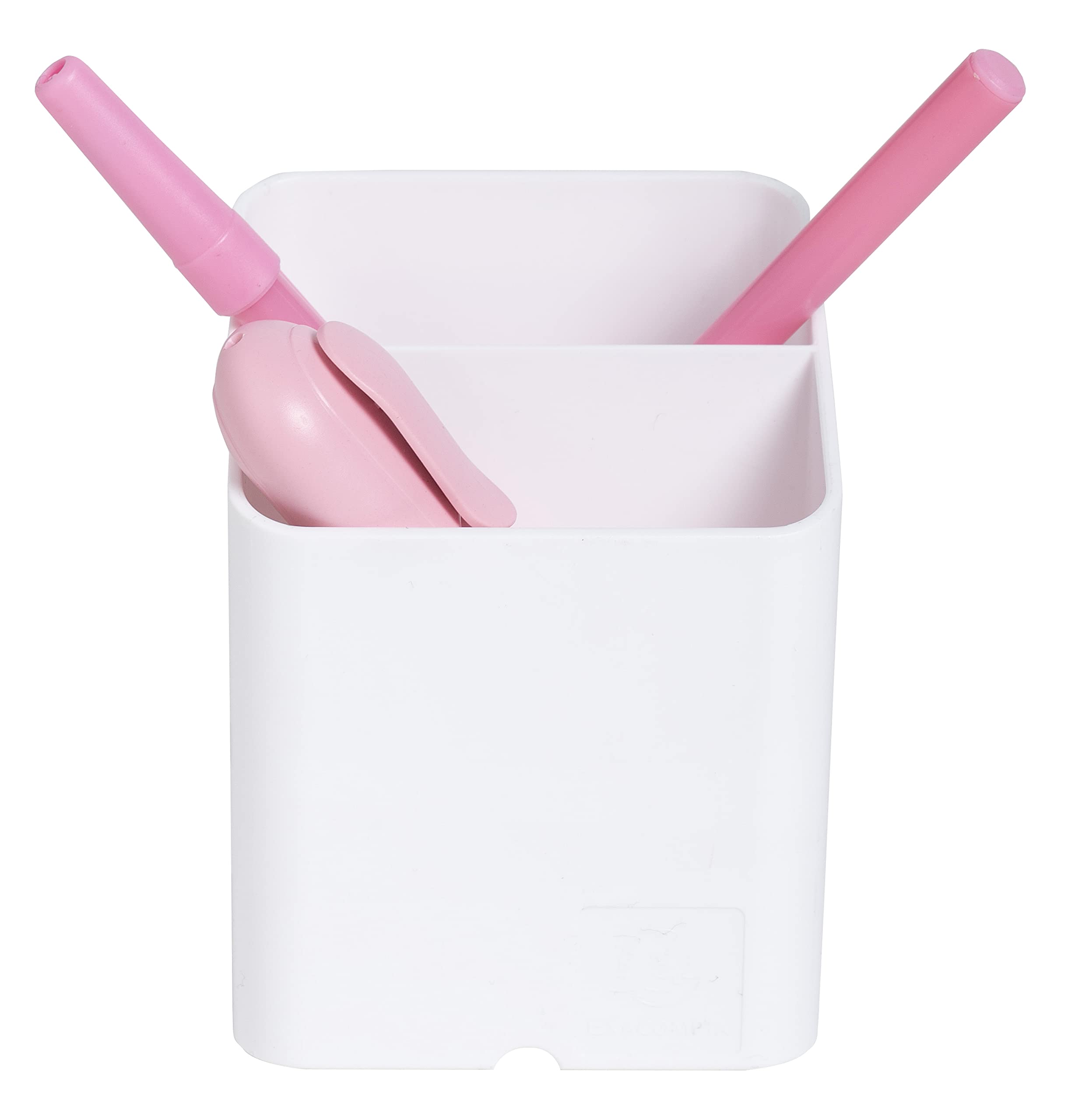 Exacompta - Réf. 67413D - Carton de 5 pots à crayons PEN-CUBE magnétique - 2 compartiments - porte-stylos – pour tableau blanc, réfrigérateur – idéal au bureau, à la maison, à l’école - couleur blanc