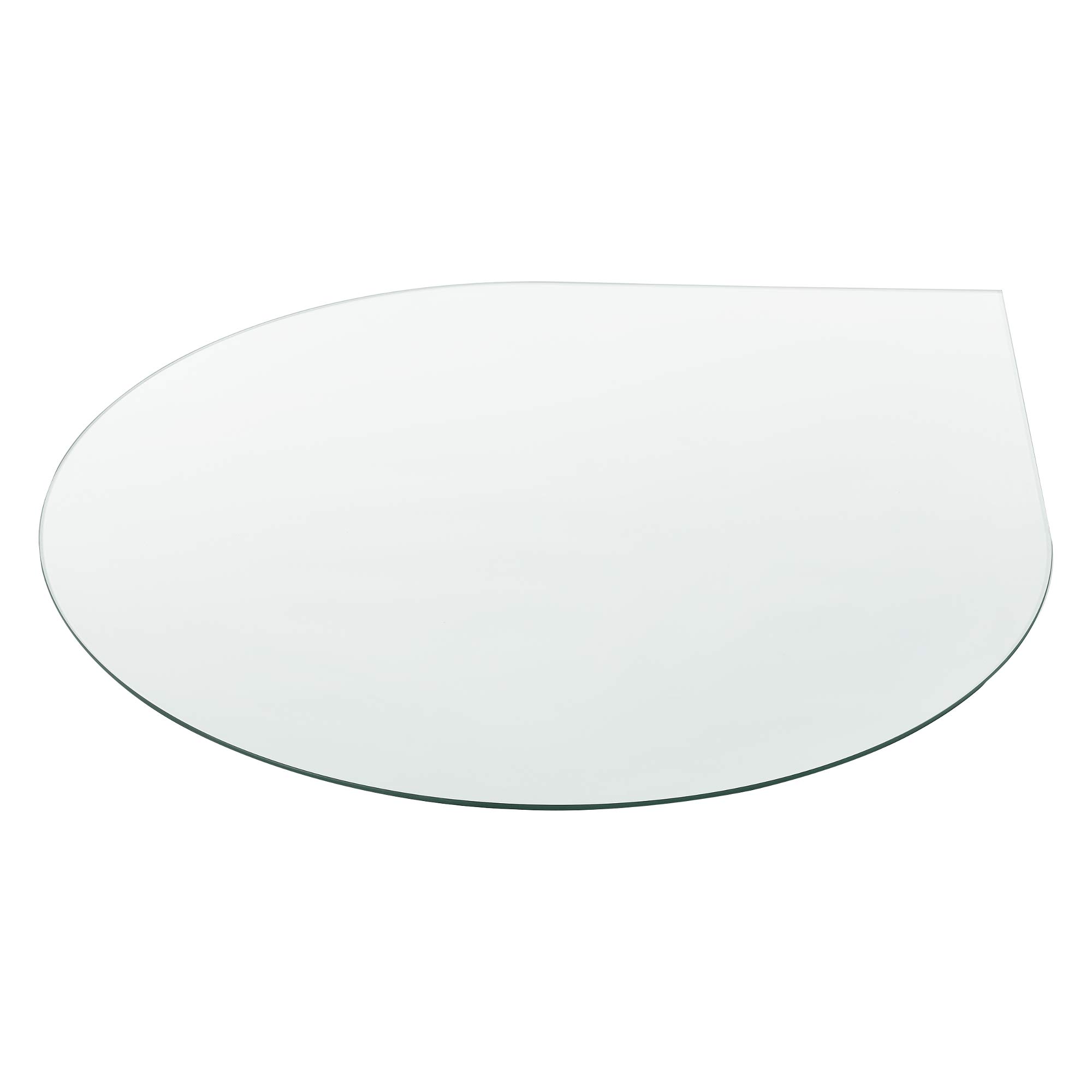 [neu.haus] Szklany blat, z bezpiecznego szkła ESG, płyta kominkowa, szkło kominkowe, stół DIY, kształt kropli, okrągły, Ø 90 cm