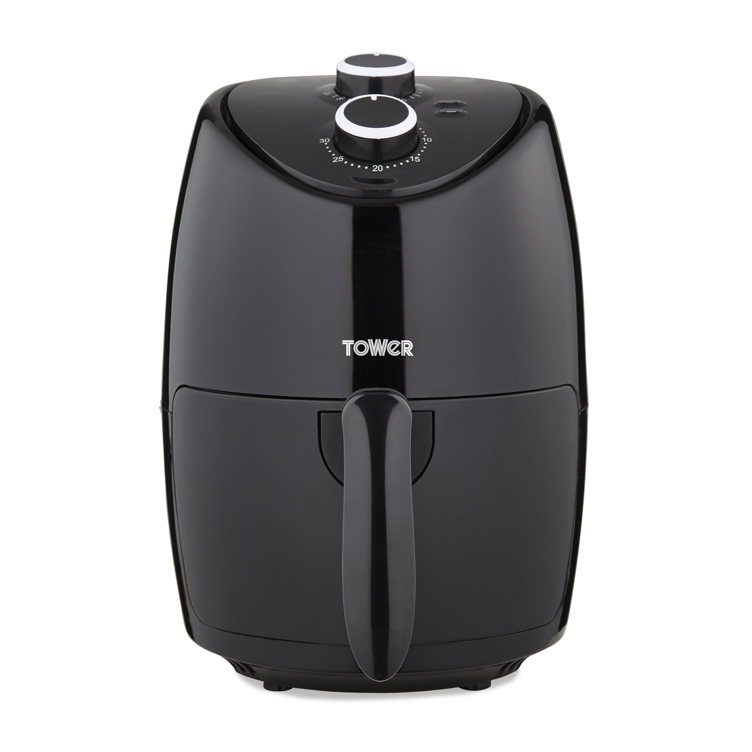 Tower T17087 Vortx Compact Air Fryer with Rapid Air Circulation, 30-Minute Timer, 2L, 1000W, Black