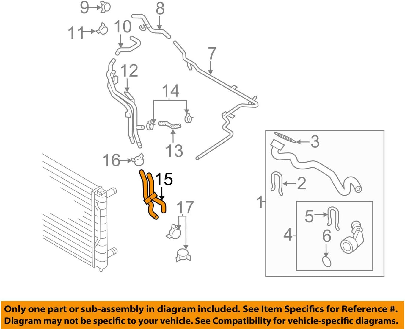 Amazon Com Volkswagen 3c0 122 063 M Radiator Coolant Hose Automotive