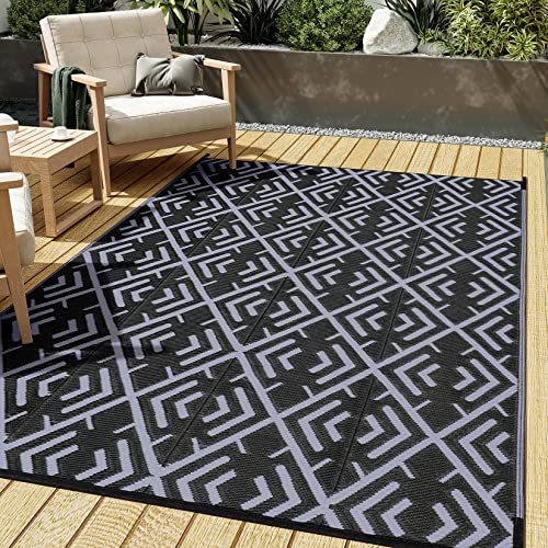 HUGEAR Outdoor Plastic Straw Rug, Waterproof Outdoor Rugs for Patios Clearance, Reversible Area Rug, Large Outside Carpet for Camping, Balcony, RV, De
