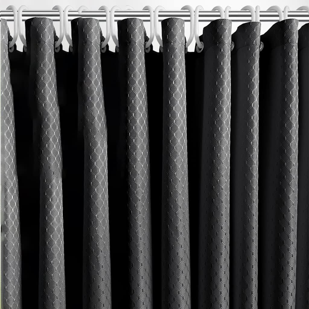 Shower Liner Shower Curtain Shower Curtain Thickened Hotel Toilet Partition Shower Polyester Hanging Curtain Curtain with Hooks Solid Color Shower Curtain Suitable for Bathroom (Color