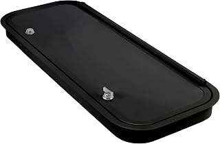 Leisure Coachworks RV Baggage Door 30" Wide X 14" High with Rounded Corners and Thumblocks for RV's- Compartment Access Storage Doors with Top Hinge- Camper Trailer Motor Home- Black