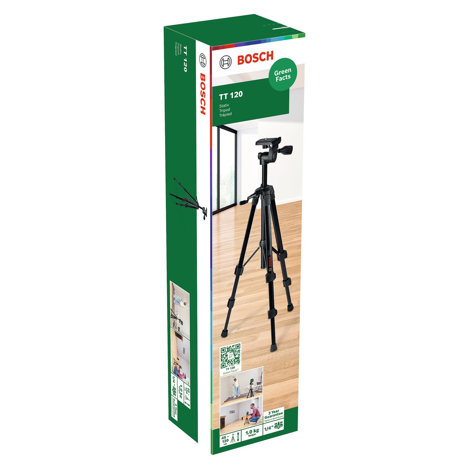 Bosch trípode TT 120 (altura regulable de 45-120 cm, en caja de cartón)