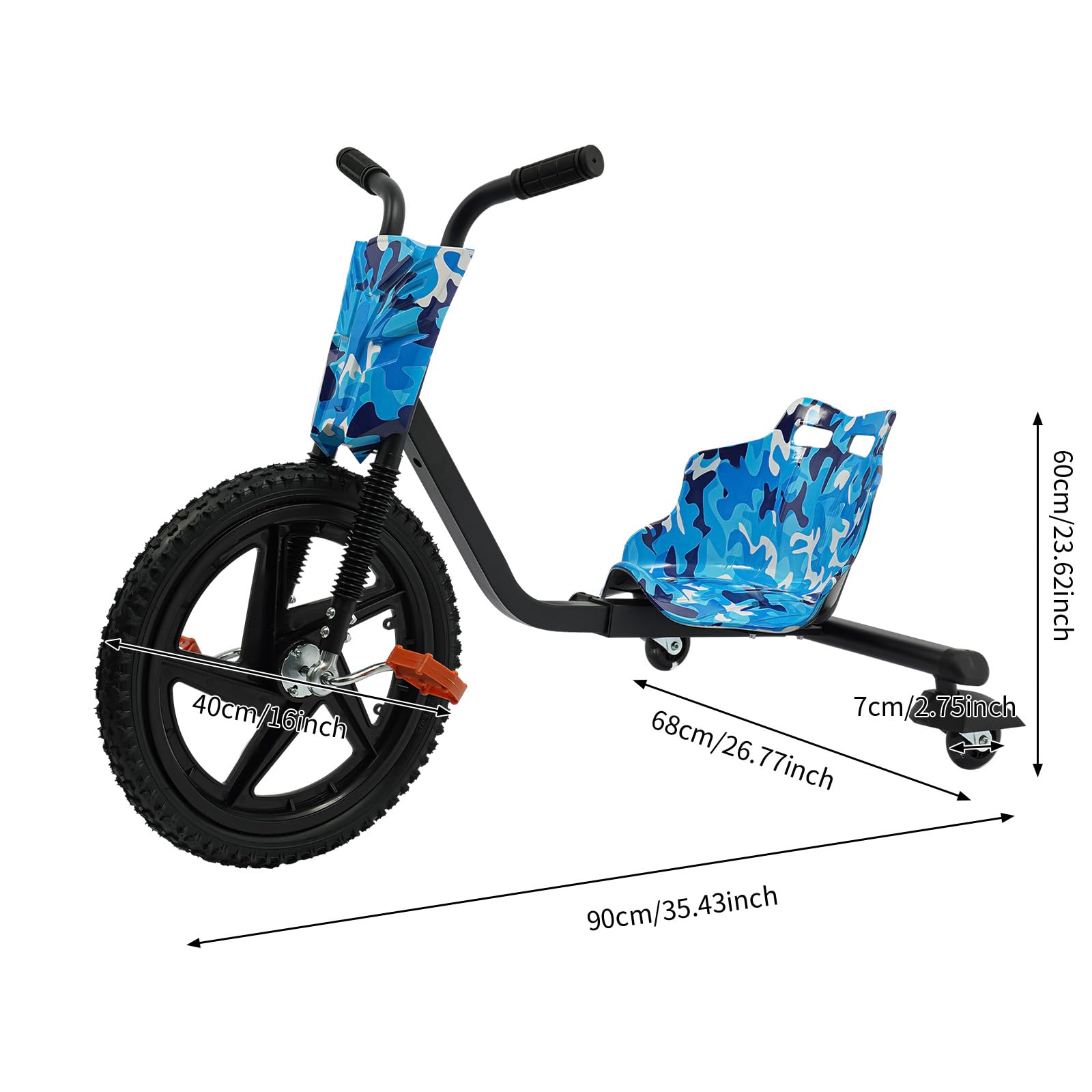 Drift Trike - Monopattino per bambini con ruote posteriori illuminate
