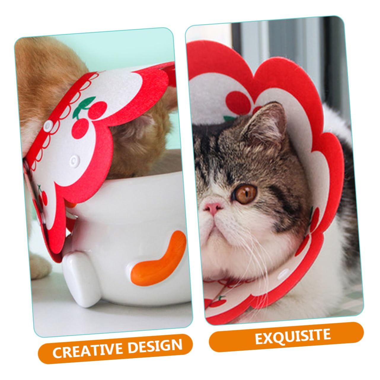 BESPORTBLE 5pezzi Collare Elisabettiano Decorativo Per Gatti Morbido e Traspirante Collare Per Post-operazione Protezione Ferite Misura Media Accessorio Per Animali Domestici Feltro