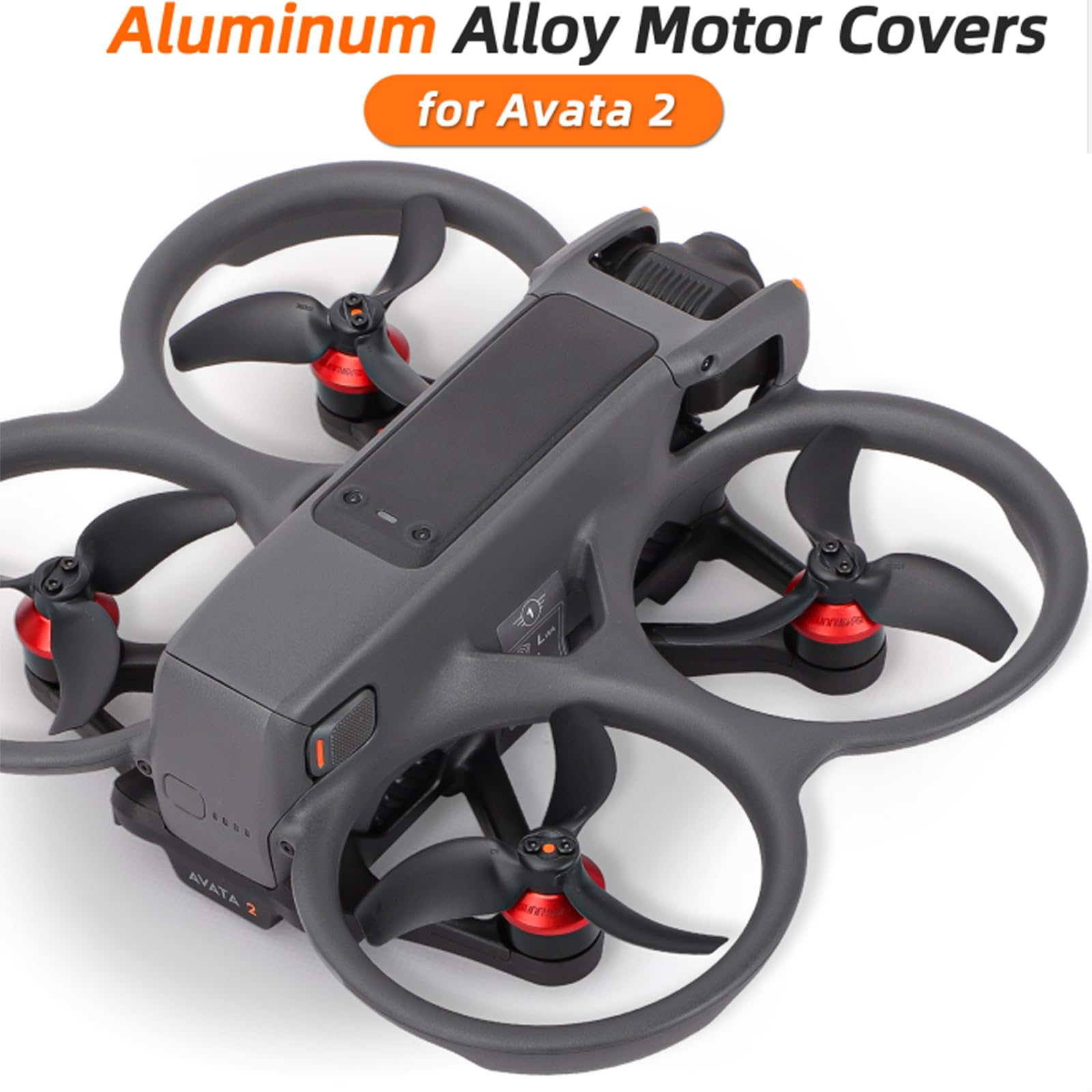 Honlyn Motor Cover Cap Compatible with DJI Avata 2 Aluminum Alloy Protection Guard Protector Accessories (Black)