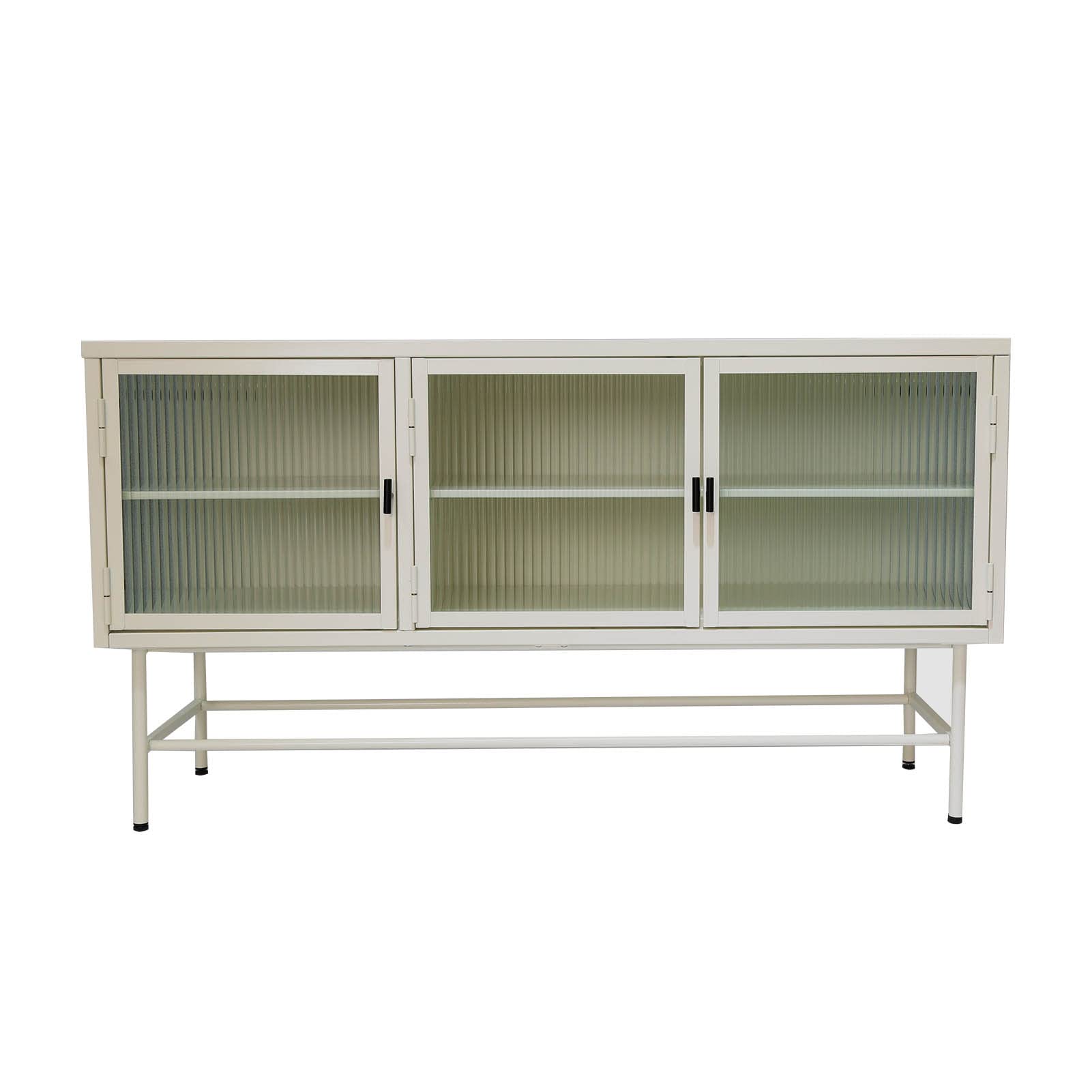 Buy Retro Style Fluted Glass Sideboard Storage Modern TV Stand