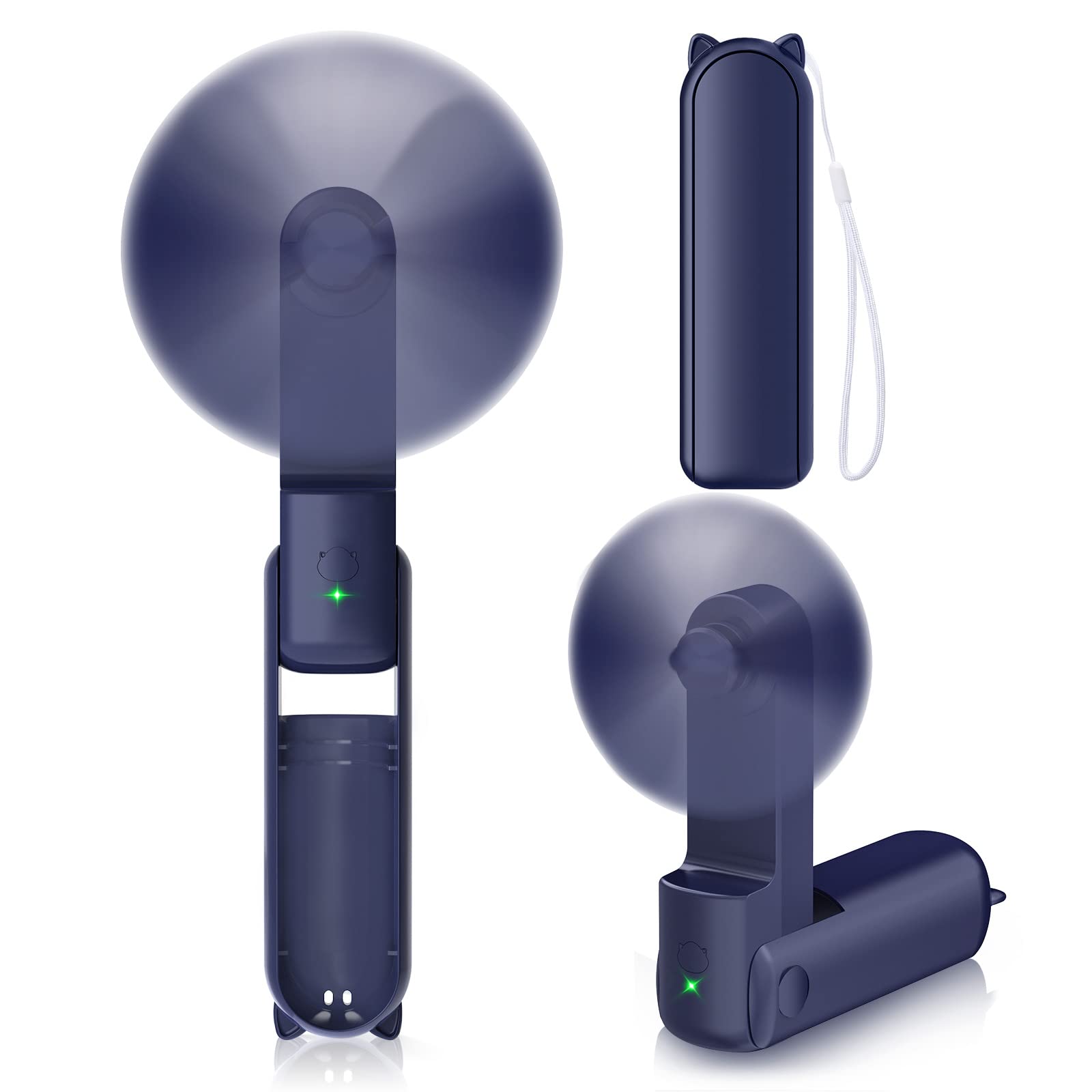 Photo 1 of MRWALK Handheld Mini Fan, Portable Foldable Fan with USB Rechargeable, Small Pocket Fan, Battery Operated 12-14 Hours for Women Men Commute Travel Outdoor (Blue)