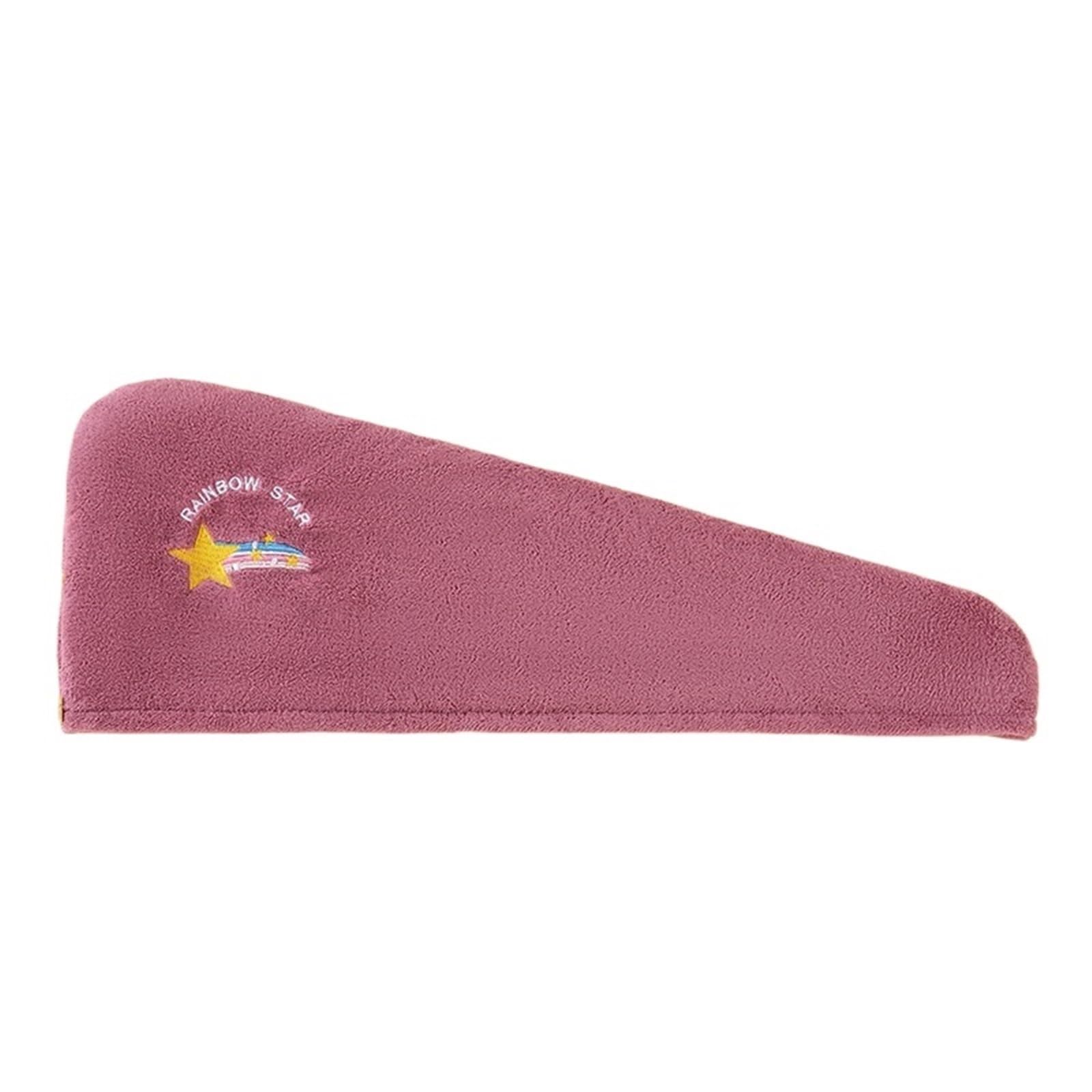 SUODEBYY Hair Towel 1Pc Embroidery Style Hair Drying Cap, Coral Fleece Thickened Towel For Bathroom, Women's Absorbent Quick Shower(PURPLE)