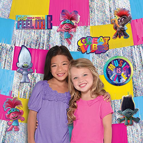 Trolls World Tour Deluxe Backdrop Decorating Kit 58.5 x 60 - Ultimate Trolls-Themed Decorations Perfect for Parties & Events