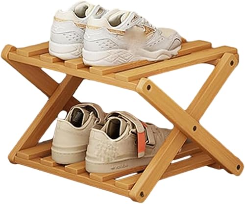 YYW Zapatero de bambú para entrada, organizador vertical de almacenamiento de zapatos plegable y sin instalación, estantes para zapatos, estante