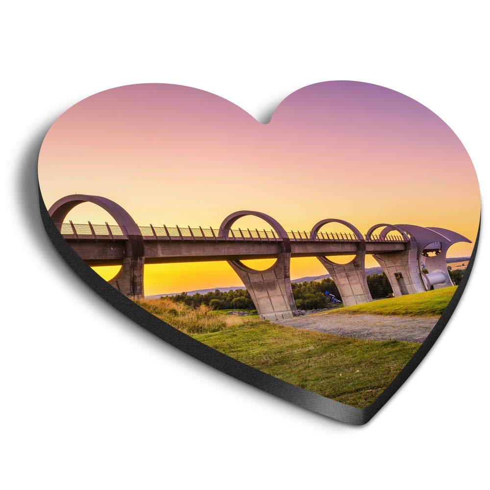 1 x Heart MDF Magnets - Falkirk Wheel Scotland Canal 44996