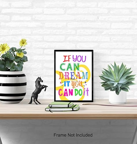 Miniatura 5 de Motivational Quote Home Decor - Cute Mouse Inspirational Gift for Fans - Room decoration Wall Art Poster print for Boy, Girl or Kids Bedroom, Baby