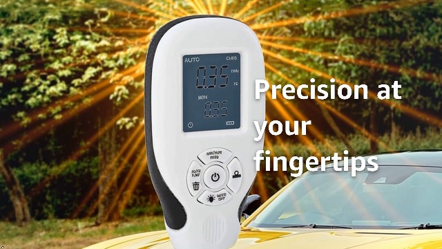 Image of Digital Coating Thickness Gauge with Backlit Display for Car Paint