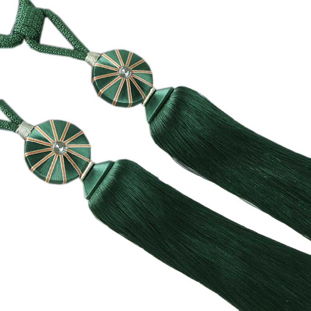 1 Pair Luxury Tassels Curtain Tiebacks Rope Living Room Decorative Tassel Curtain Buckle Creative Drapery Holdbacks (Blue)