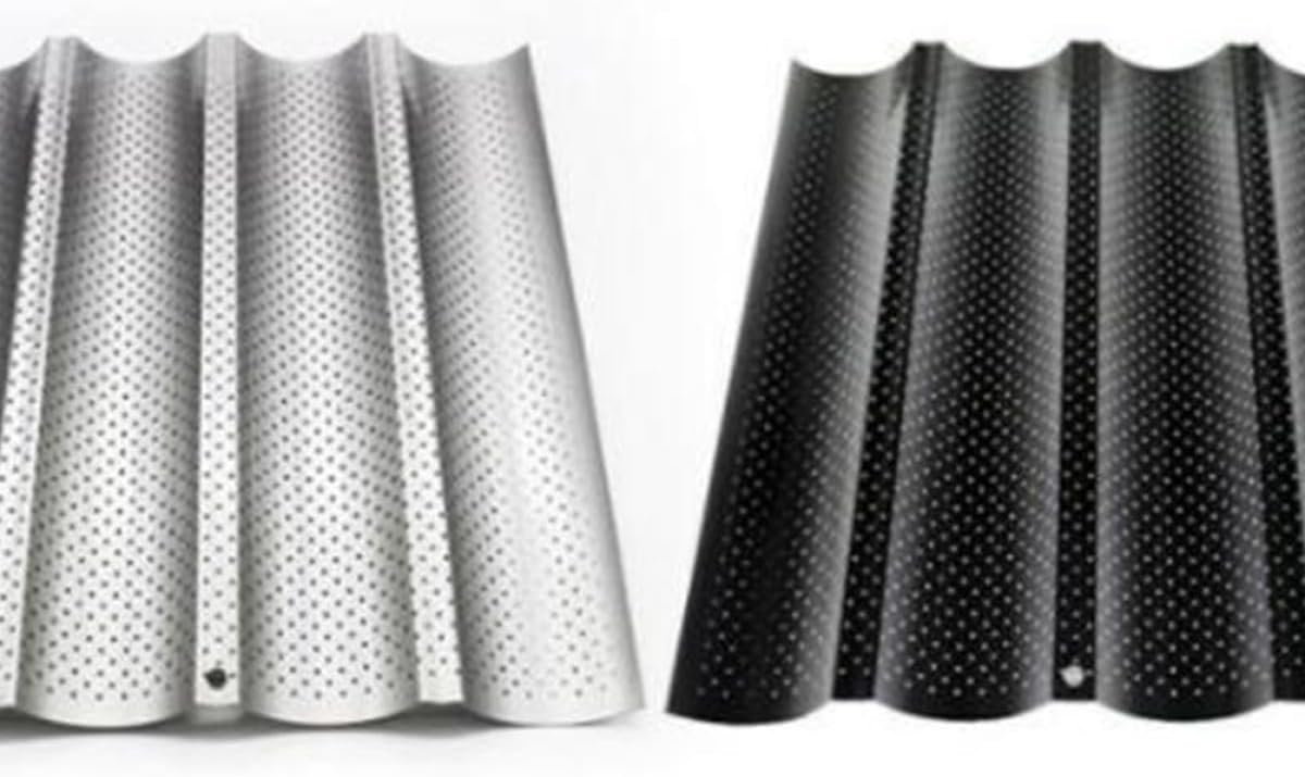 Wave Baguette Baking Tray 3-slot Silver Breadstick Mould Kitchen Baking Tool for French Bread Loaf