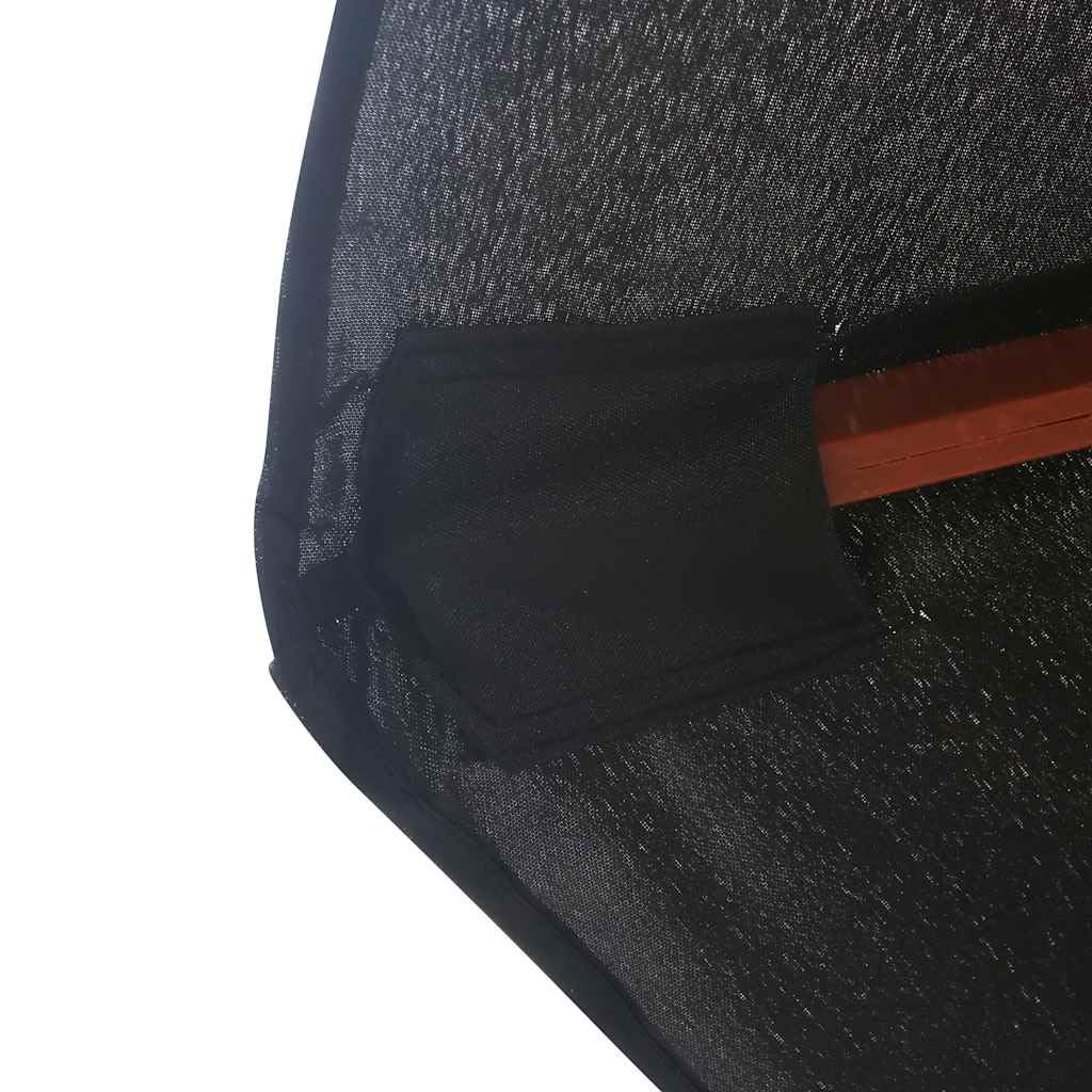 vidaXL Sombrilla de Jardín con Palo de Madera, Parasol Toldo, Refugio Solar, Paraguas para Playa Terraza Patio Exterior, Negro 350 cm