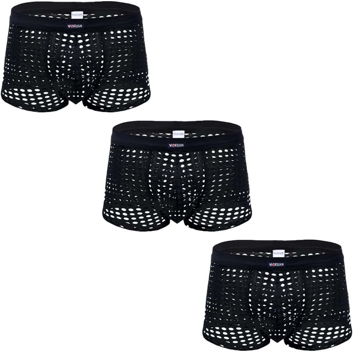 Faringoto Men's Low Rise Cutout Boxer Mesh Swim Shorts