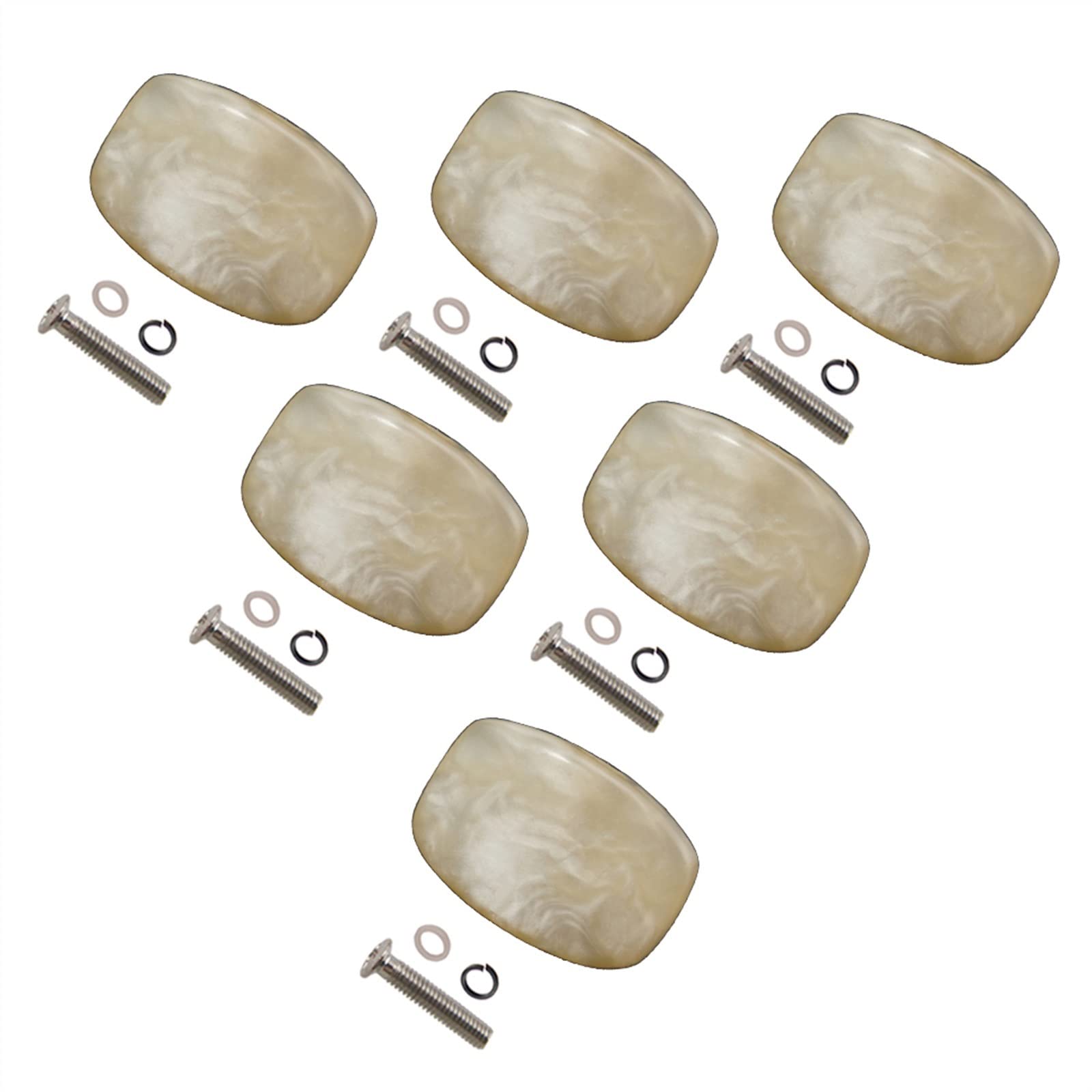 TSTS Cheville d'accord Corde Guitare de Guitare 6 Pièces Plastique Guitare Tuning Pegs Tuners Boutons Beige