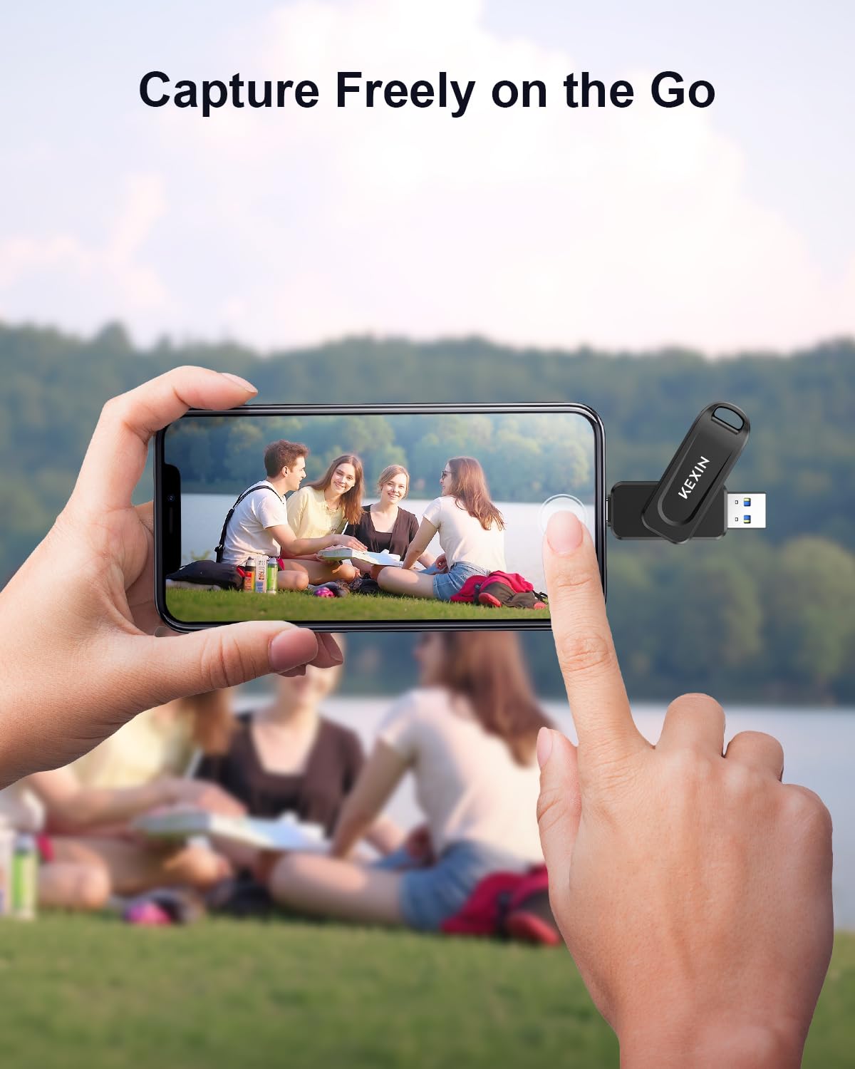 KEXIN Chiavetta USB 64GB Chiavetta USB C 64 GB 100 MB/s Girevole Doppia USB3.0 Memoria Esterna PC Tipo A e Tipo C Pen Drive per Smartphone Tablet iPhone 15/16 Auto Console di Gioco, Nero