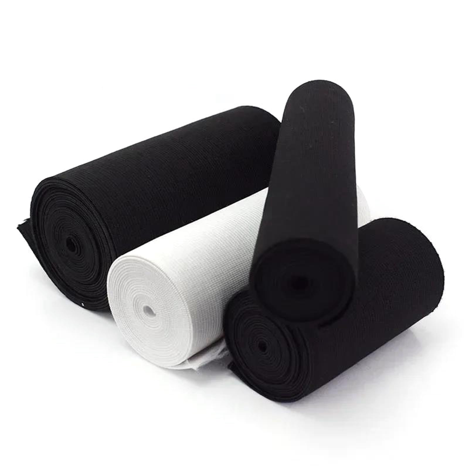 Bandas elásticas Banda elástica Ancha y Plana Banda elástica for la Cintura, 2 Metros (10/15/20/25 cm), Color Blanco y Negro, for Coser Ropa, Accesorios de Tela, Blanco, 10 cm(Schwarz,7cm)