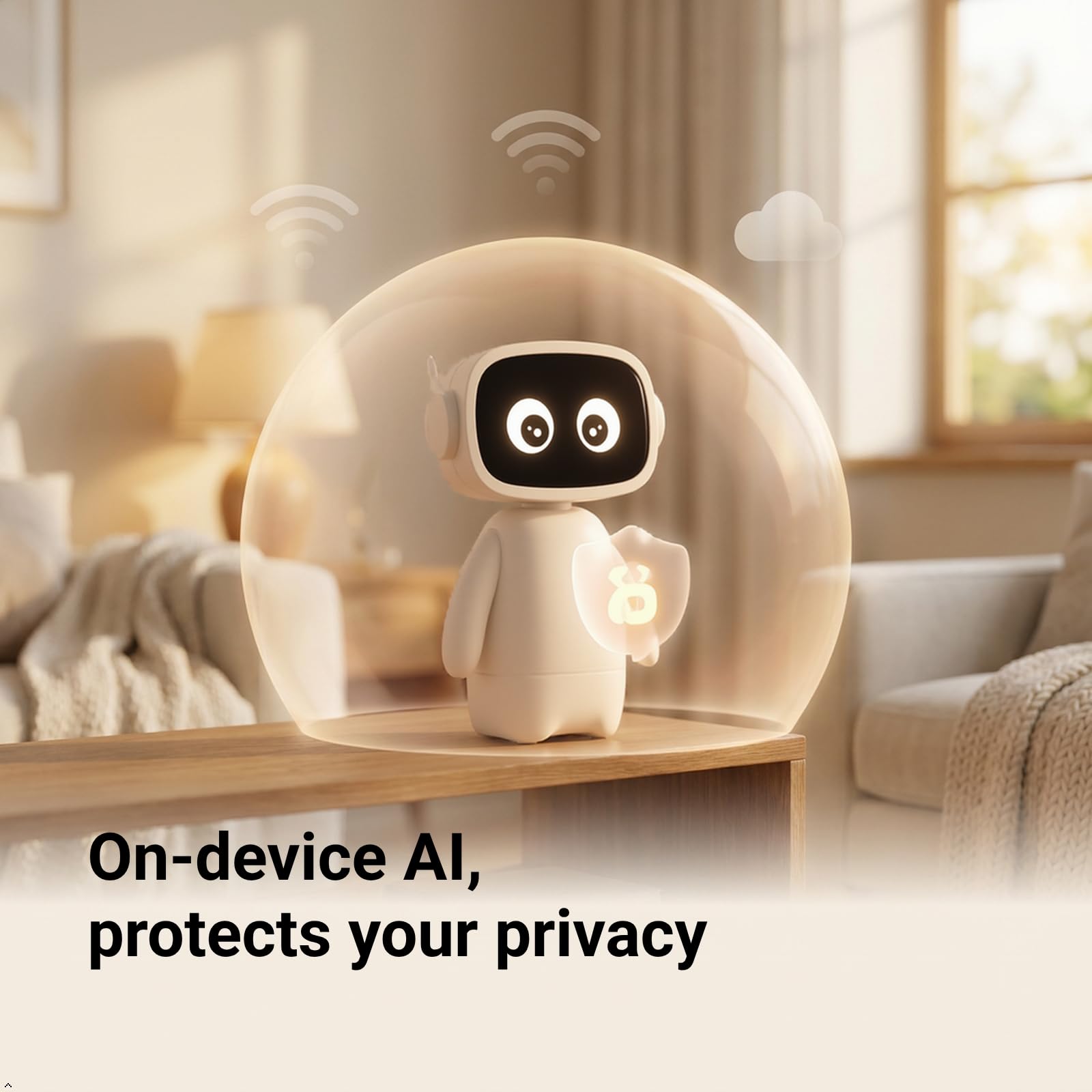 XiaoMu AI Companion Robot – Twój codzienny towarzysz wsparcia emocjonalnego z psychologią pozytywną, offline i prywatny, bez opłat miesięcznych, dla dorosłych i nastolatków (kremowy)