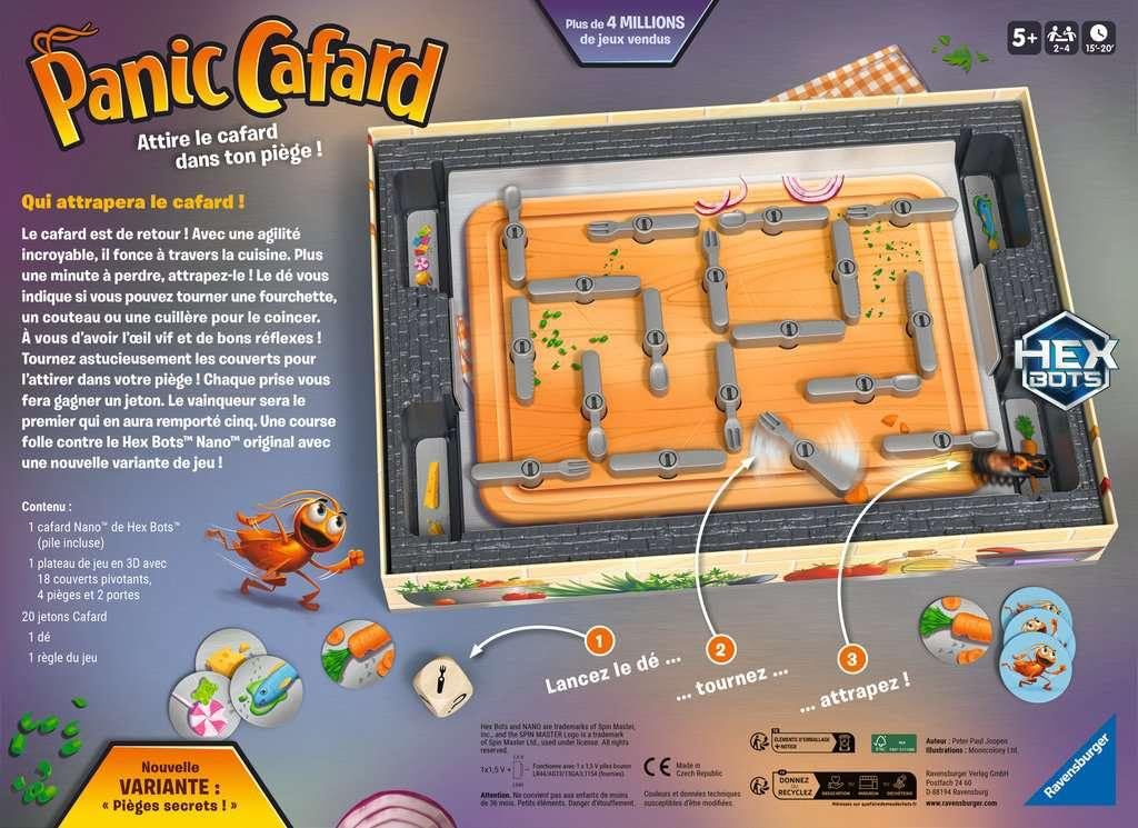 Ravensburger Panic Cocafard, Juego de Mesa para niños de 5 años, Juego rápido con cucaracha electrónica, Juego de habitación Familiar, para 2 a 4 Jugadores, versión Francesa