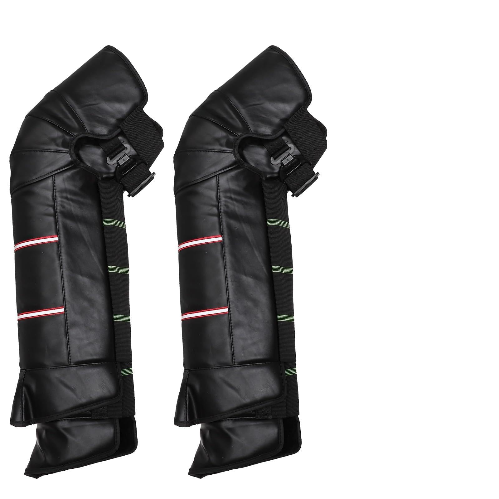 TOPBATHY 2 Pezzi Protezioni Ginocchio Invernali Antivento per Motociclisti, Maniche Riscaldanti Lunghe Strisce Riflettenti per Ciclismo, Sci e Alpinismo Colore Casuale Colore Casuale