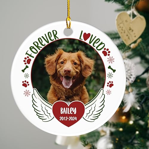 Miniatura 10 de Adornos de gatos personalizados de cerámica con imagen fotográfica, fotos personalizadas, regalo de recuerdo de mascotas, árbol de Navidad,