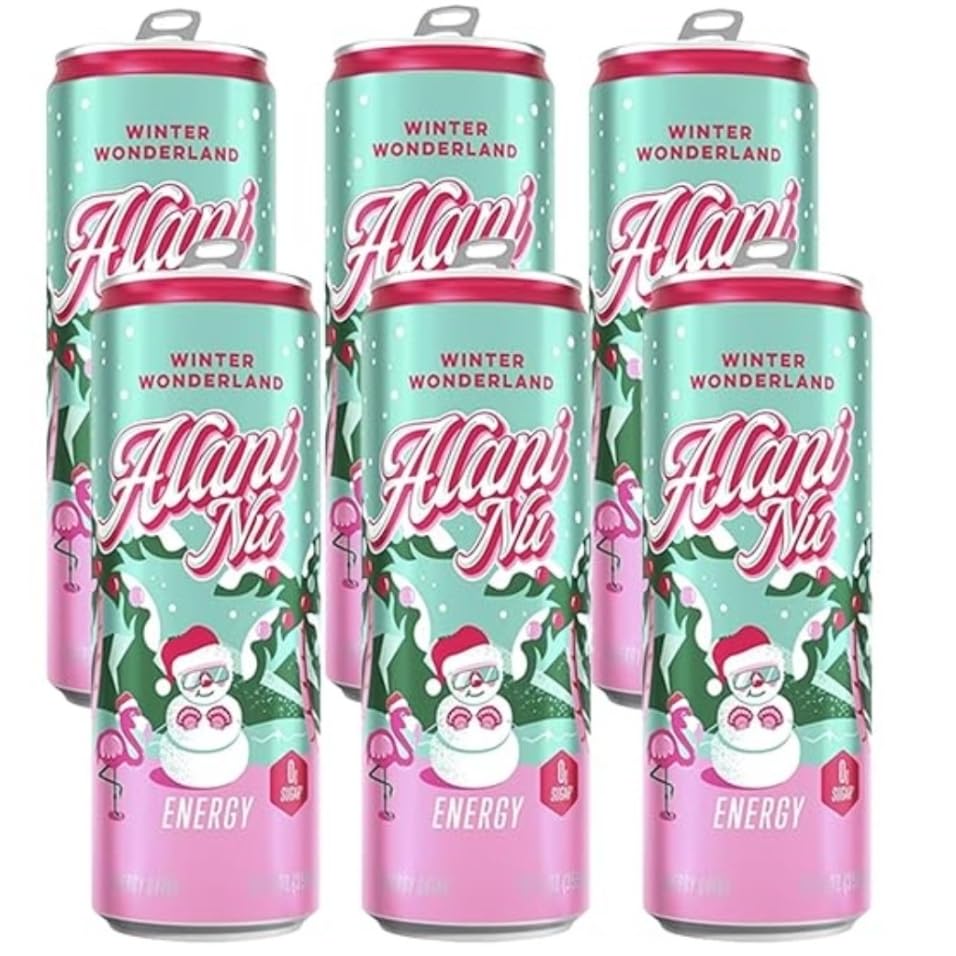 Alani Winter Wonderland Sugar Free, Low Calorie Energy Drinks, 12 Fl Oz Cans, 6 Pack