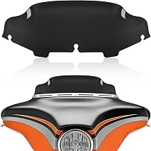 Black 6" Motorcycle Wave Windshield Windscreen Compatible for 1996-2013 Harley Davidson Touring Street Glide Electra Glide Tri Glide FLHT FLHTK FLHTCU FLHTCUTG
