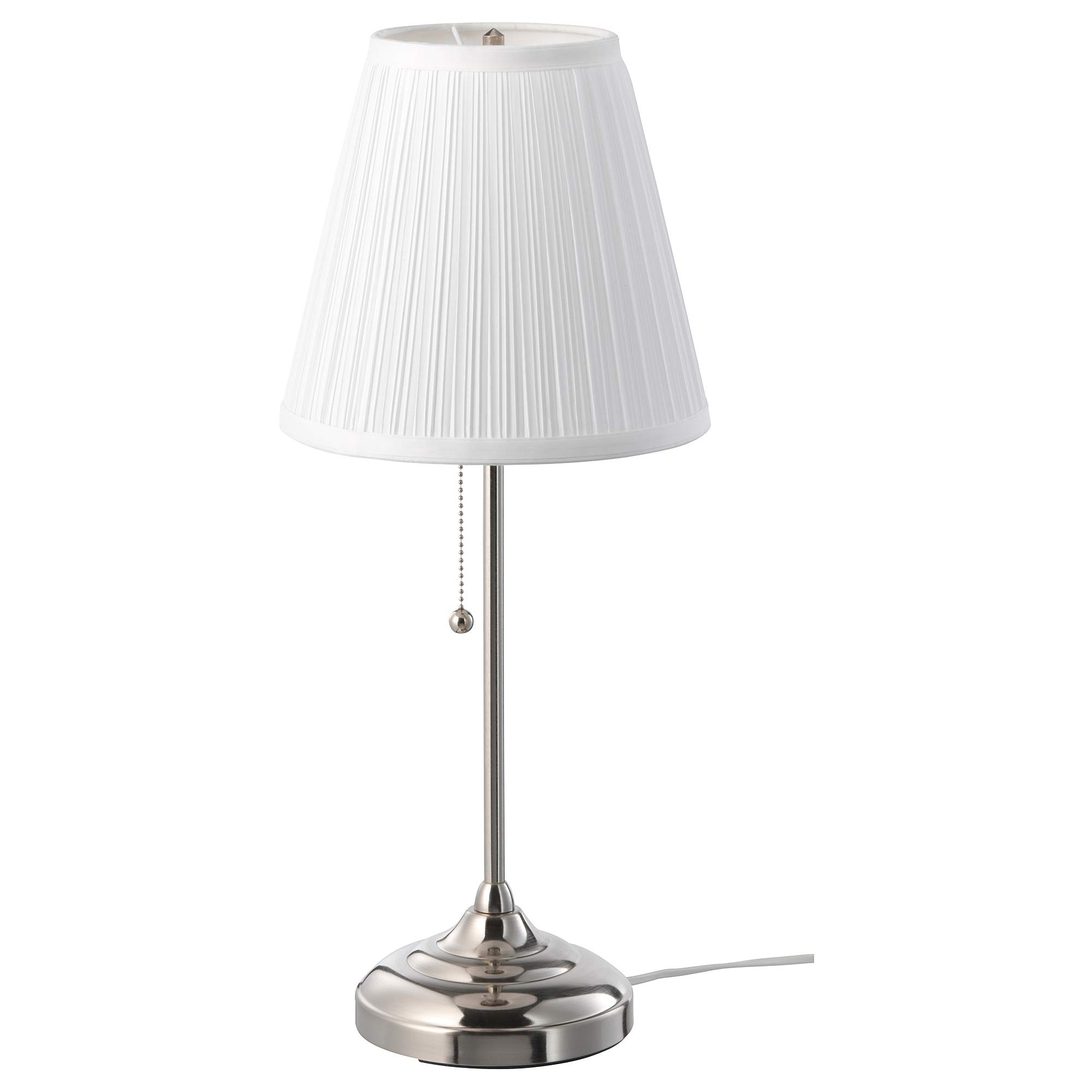 IKEA ÅRSTID table lamp, nickel-plated/white