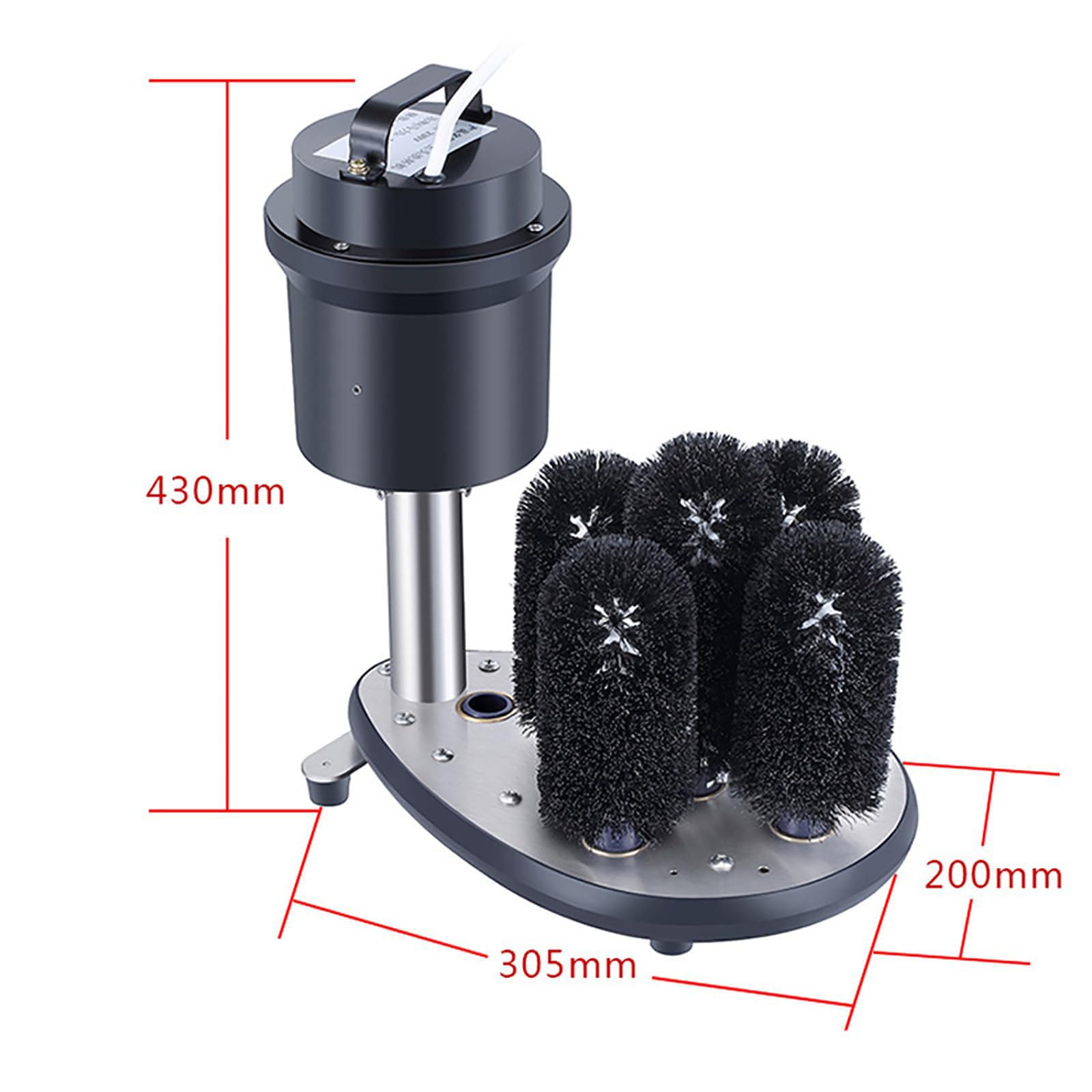 Lavavasos eléctrico, Lavavasos comercial con 5 cepillos de limpieza, Función de protección contra sobrecalentamiento, Adecuado para hoteles, restaurantes, bares, cafeterías, lugares para banquetes