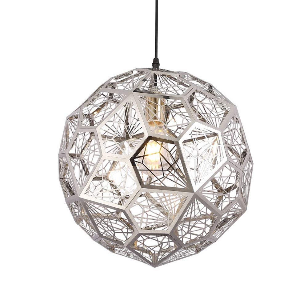 Lampes suspendues exi25C lustre plafonnier géométrique acier inoxydable 30cm
