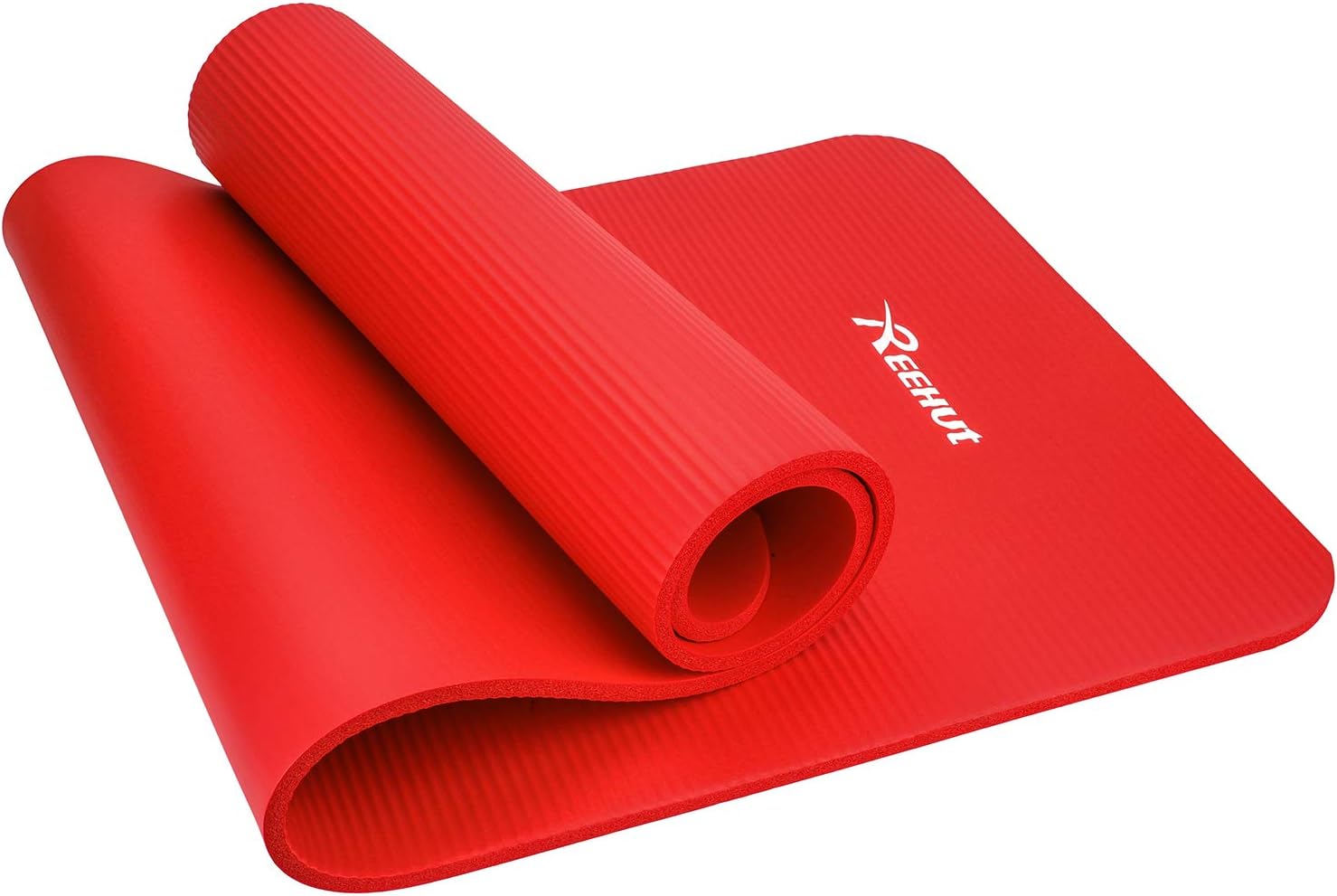 REEHUT 1/2-Inch Extra Thick High Density NBR Exercise Yoga Mat for Pilates, Fitness & Workout w/Carrying Strap