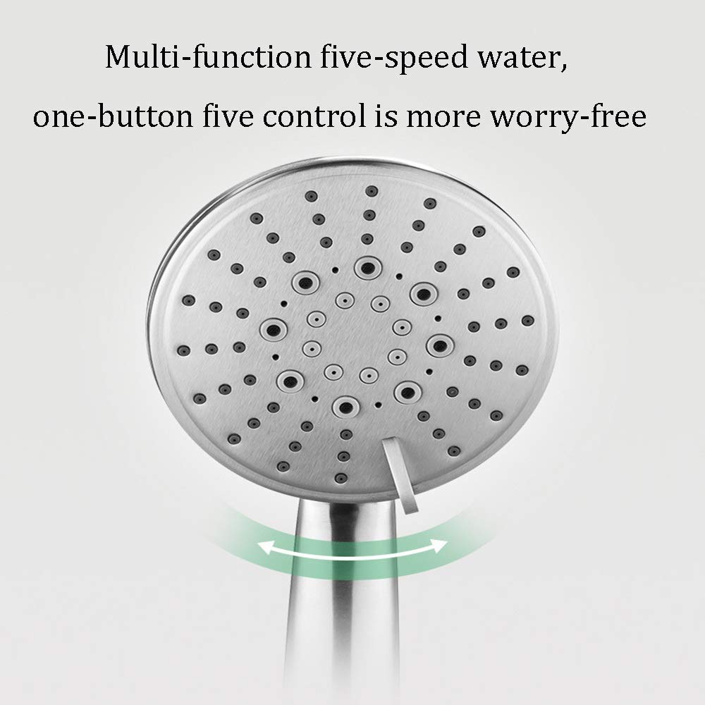 alcachofa de la ducha Alcachofa de ducha de mano con 5 funciones, cabezal de ducha ajustable de alta presión, grifo de baño universal, cromado