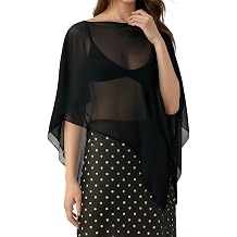 Women Sheer Poncho Shawl One Shoulder Lightweight Sweater Batwing Cape Tops Summer Mesh Wrap Cover Up
