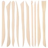 DIVINA VITAE 10Pcs Wooden Clay Sculpting Tools Double Ended Clay Modeling Tools 6.22 Inch Pottery Sculpting Tools for Cutting Soap Carving Smoothing Clay Supplies