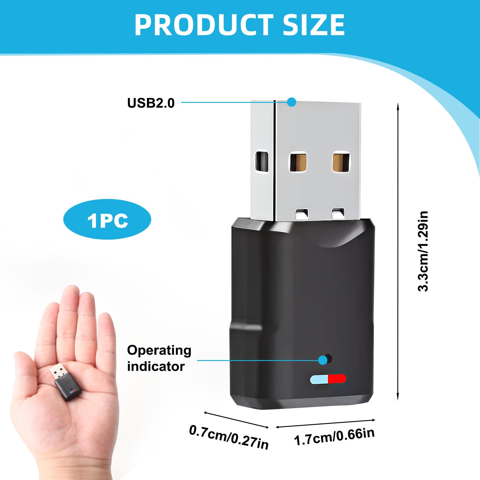 Adaptador Bluetooth USB 5.3 para PS5 PS4 PC Switch,3 Mbit/S Bluetooth Transmisor Receptor Audio Inalámbrico de Baja Latencia,Dongle Dual Link Plug and Play,Compatible con Window Macos Altavoce Casco
