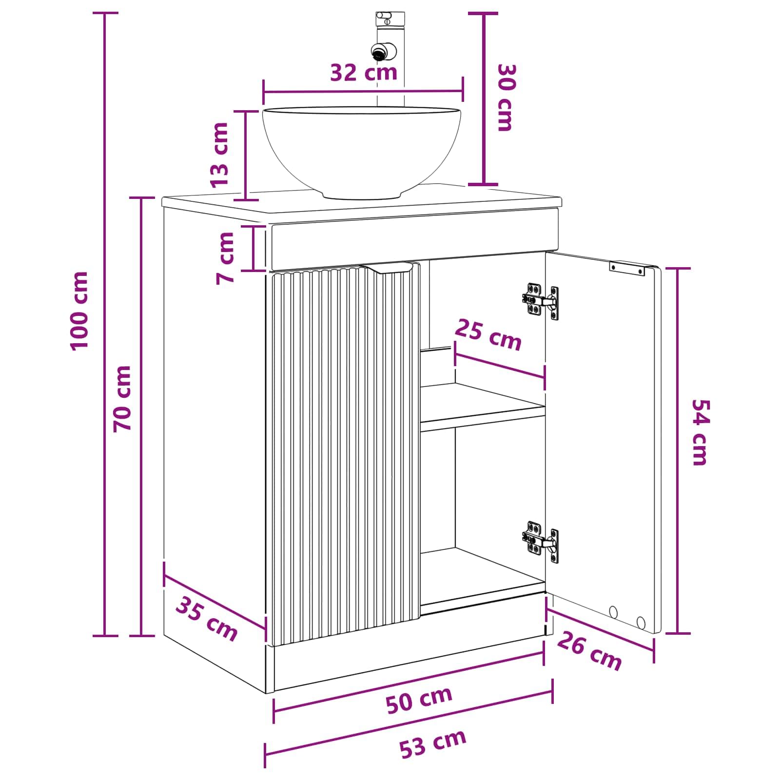 vidaXL Badkamermeubel met Wasbak Sonoma Eiken 54 x 35 x 83 cm